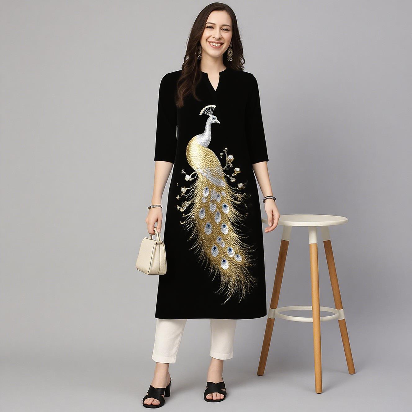 Peacock Women's Kurt Casual Fa - Ethnic Fashion Kurtis review and price