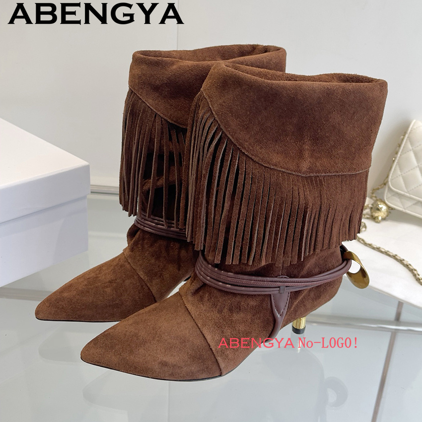 Suede Leather Edge Tassel Desi - Ethnic And Fashion review and price