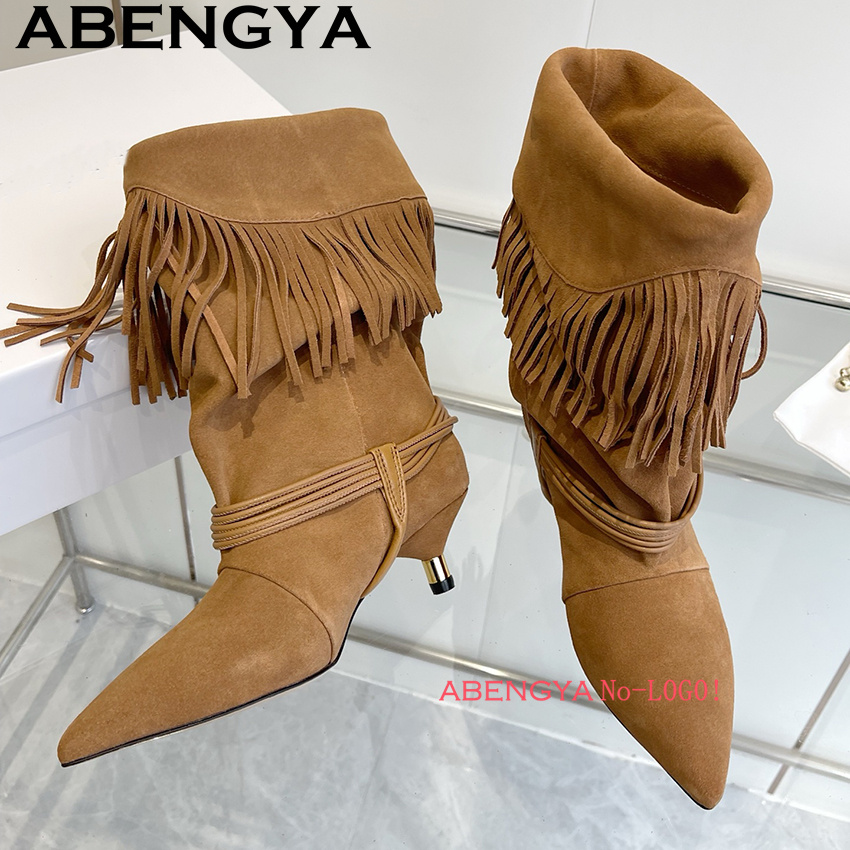 Suede Leather Edge Tassel Desi - Ethnic And Fashion review and price