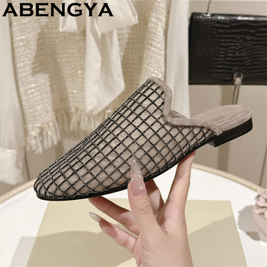 Shiny Lace Mesh Round Toe Flat - Ethnic And Fashion review and price