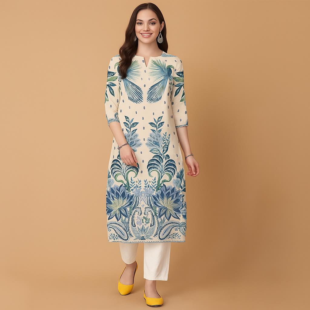 Muslim Flowers Kurt Christmas  - Ethnic Fashion Kurtis review and price