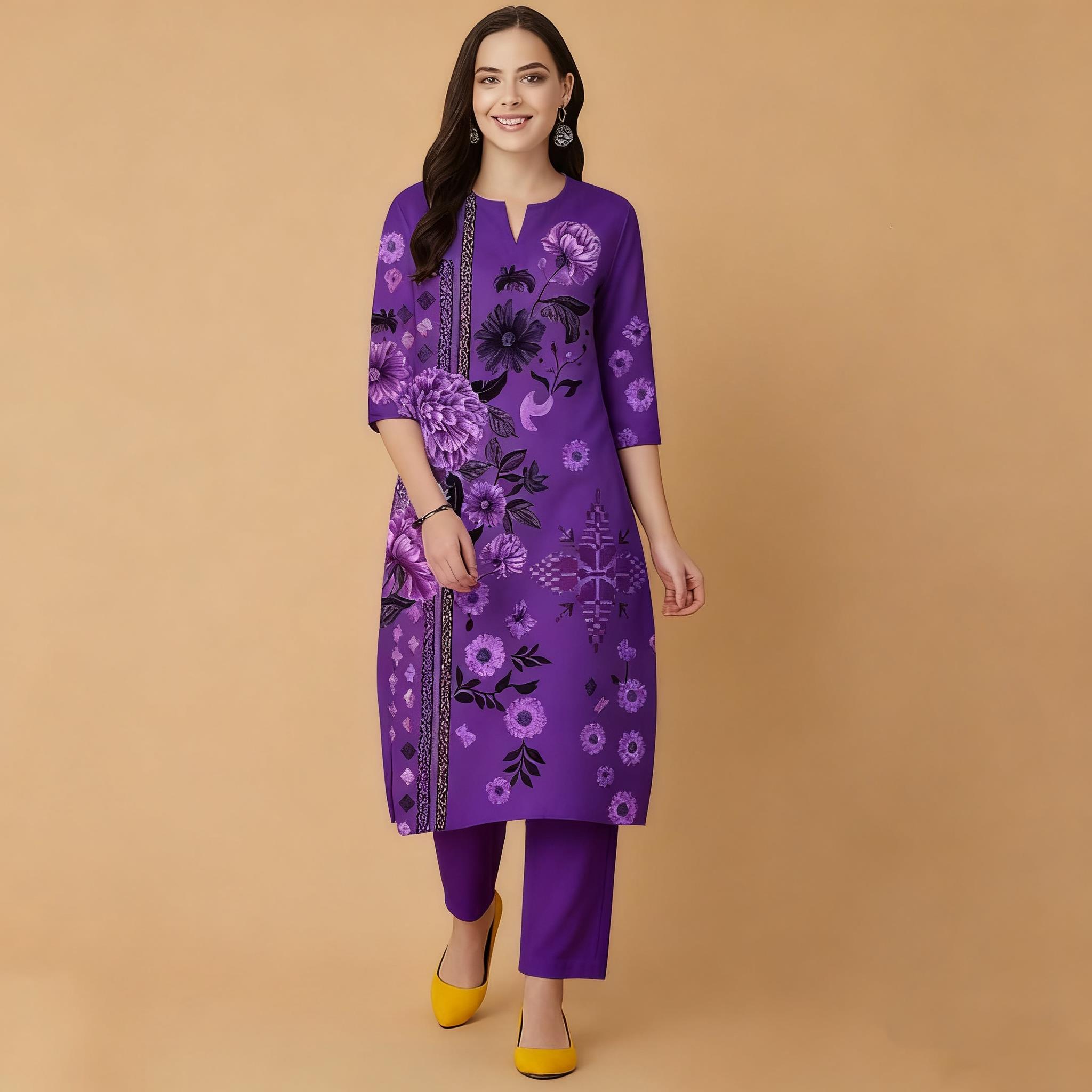 Muslim Flowers Kurt Christmas  - Ethnic Fashion Kurtis review and price