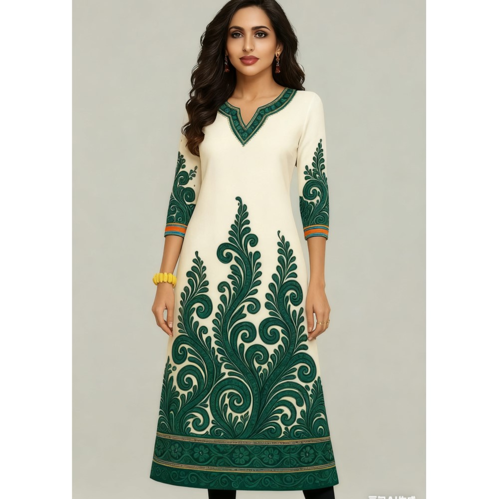 Muslim Kurt Flowers Women's Fa - Ethnic Fashion Kurtis review and price